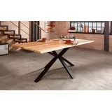 Main Möbel Epoxidharz Esstisch 200x100cm "Chicago" Wildeiche massiv - Schwarz