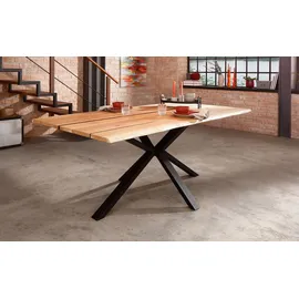 Main Möbel Epoxidharz Esstisch 200x100cm "Chicago" Wildeiche massiv - Schwarz