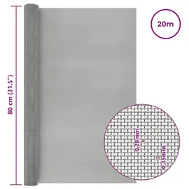 vidaXL Maschendrahtzaun 80 x 2000 cm Edelstahl