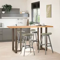 VidaXL Bartisch Baumkante 200x80x112 cm Massivholz Eiche Rechteckig -