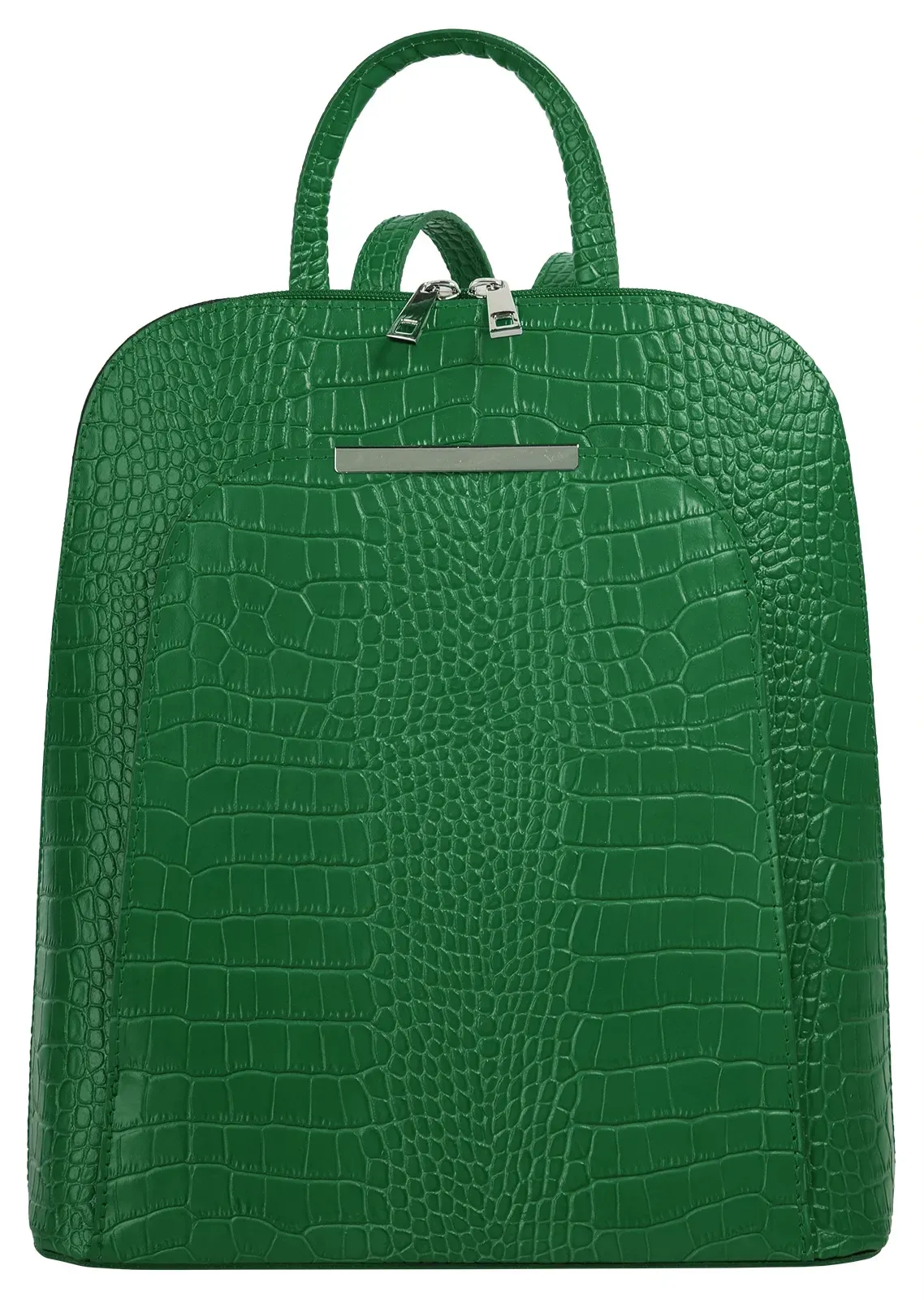 Cityrucksack CLUTY, Damen, Gr. B/H/T: 28cm x 29cm x 12cm, onesize, grün, Leder, Rindsleder, Rucksäcke Cityrucksack, echt Leder, Made in Italy