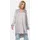 pm selected Elegante Satin Light Oversize Business Long Bluse Grau Einheitsgröße