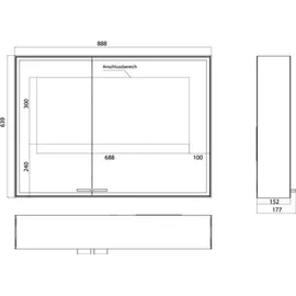 EMCO Prestige 2 88,8 cm breite Tür rechts silber eloxiert