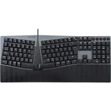 Perixx PERIBOARD-535 DE BR, ergonomische mechanische Tastatur Deutsch, Schwarz