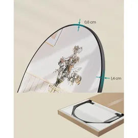 Songmics Wandspiegel, Schwarz, Metall, Glas, 40x120x1.3 cm, senkrecht montierbar, Ganzkörperspiegel, Spiegel, Wandspiegel