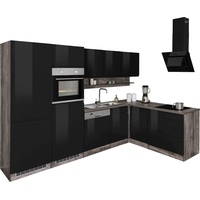 Kochstation Küche »KS-Virginia«, Stellbreite 290/180 cm, ohne E-Geräte, schwarz