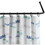 Wenko Duschvorhangstange L-Form 20 mm schwarz