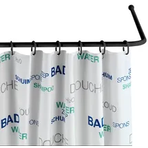 Wenko Duschvorhangstange L-Form 20 mm schwarz