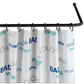 Wenko Duschvorhangstange L-Form 20 mm schwarz