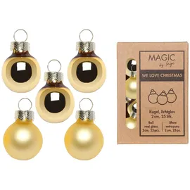 inges magic & goodz 25 Stück in Kartonbox Christbaumkugeln Weihnachtsbaumkugeln Inkagold
