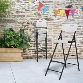 Relaxdays Barhocker klappbar 118 x 44,5 x 82 cm Weiß