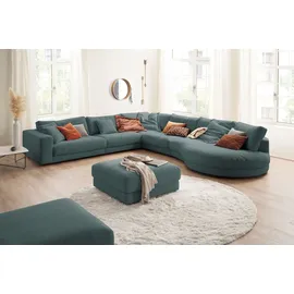 Candy Ecksofa 3C CANDY "Enisa II, bequem und komfortabel, Mega Familiensofa, L-Form", blau (petrol), B:225cm H:86cm T:395cm, 100% Polyester, Sofas, Ecksofa, incl. 3 Flatterkissen, wahlweise mit Flecken-Schutz-Bezug Easy care