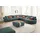Candy Ecksofa 3C CANDY "Enisa II, bequem und komfortabel, Mega Familiensofa, L-Form", blau (petrol), B:225cm H:86cm T:395cm, 100% Polyester, Sofas, Ecksofa, incl. 3 Flatterkissen, wahlweise mit Flecken-Schutz-Bezug Easy care