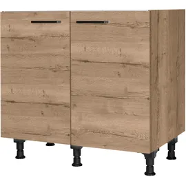 Nobilia Spülenschrank Structura 90 x 58,3 x 87 cm Braun