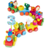 BIECO SPIELWAREN Bieco Geburtstagszug Holz Safari Look 0-9 Jahre