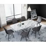 JVmoebel Esstisch Tisch Metall Tische Büro Konferenz Esszimmer Essbereich Weiß, Made in Europa weiß