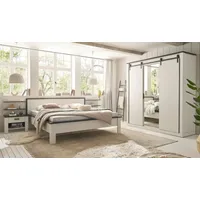 furn.design Schlafzimmer Set weiß Pinie, Landhaus, Schlafzimmermöbel komplett Stove,