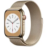 Apple Watch Series 8 GPS + Cellular 45 mm Edelstahlgehäuse gold, Milanaise Armband gold