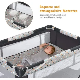 Costway Baby-Reisebett grau