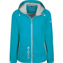 PRO-X ELEMENTS Damen Regenjacke Damen-Leichtanorak, NEON TÜRKIS/SILVER, 42