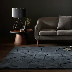 Kadima Design Luxus-Wollteppich mit Geometrischem Muster - `Deben Troy` . Farbe: Anthrazit, 200x290 cm