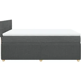 vidaXL Boxspringbett mit Matratze Dunkelgrau 140x200 cm Stoff
