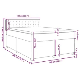 vidaXL Boxspringbett 140 x 200 cm Schwarz