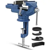 Youyijia Schraubstock Schraubstock Drehbar 80mm Tischschraubstock mit 360° Drehbarem Sockel, drehen schwarz