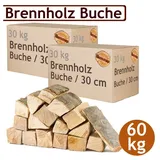 Flameup Kaminholz Brennholz Kaminholz Holz 5-500 kg Ofen Kamin Kaminofen Buche 30 cm, 60 kg