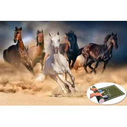Puzzle inkl. Matte - Herd of Horses (1000 Teile)