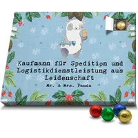 Mr. & Mrs. Panda Schoko Adventskalender Kaufmann für Spedition und Logistikdienstleistung Leidenschaft - Blau Pastell - Geschenk, Schokoladen Adve... - Blau