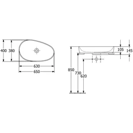 Villeroy & Boch Antao Aufsatzwaschtisch 65 x 40 cm 4A7465R1