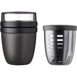 Mepal Ellipse Lunchpot mit Fruitpot schwarz/rosa 2-teilig