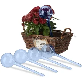 Relaxdays Bewässerungskugeln 5er Set HxD 28 x 8 cm blau