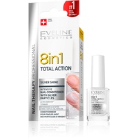 Eveline Cosmetics 8in1 Total Action konzentriertes Nagelpflegemittel mit Silberpartikeln | 12 ml | Restaurative Behandlung | Einfache Anwendung
