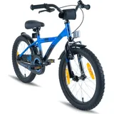 PROMETHEUS BICYCLES Kinderfahrrad 18 Zoll ab 6 Jahre mit Rücktritt und V-Brake BLAU|SCHWARZ|SCHWARZ 18"