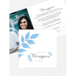 Einladung zur Hochzeit selbst gestalten mit Spruch und Fotos im Onlinedesigner bei Meine-Kartenmanufaktur.de