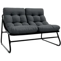 VidaXL Gartenbank mit Kissen Schwarz 110x80x71 cm Stahl