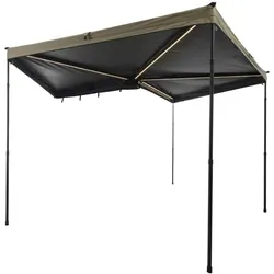 VICKYWOOD Auto Seitenmarkise 270° LIGHT LEAF Links 200 cm sand