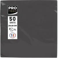 ProNappe Servietten schwarz 2-lagig 20,0 x 20,0 cm, 50