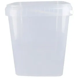 FixedByU Eimer mit Deckel 10L transparent eckig Plastikeimer Lebensmittelecht Luftdicht und Stabil Leere Eimer mit Griff und Deckel Geeignet für Lebensmittelchemie Waschpulver Klebstoffe