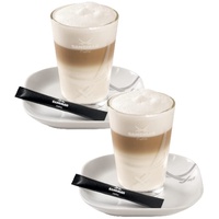 2er Set Sansibar Latte Macchiato Gläser, dickwandig mit Untertassen (2er Set Latte Macchiato Gläser, 200ml)