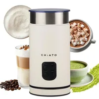 CHiATO milkPLAY Milchaufschäumer Elektrisch & Milchschäumer - 4- in-1 Milk Frother, Milchkocher & Milchwärmer für Cold Foam, Matcha, Kakao & Latte Macchiato (White)