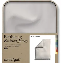 schlafgut Knitted Jersey unifarben Beige 155 x 220 cm + 40 x 80 cm