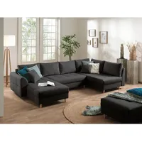 Lisa Design - Rune – wohnlandschaft – mit hocker – 7-sitzer – skandinavischer stil – rechts - dunkelgrau