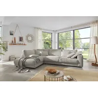 KAWOLA Sofa MADELINE Ecksofa Cord steingrau