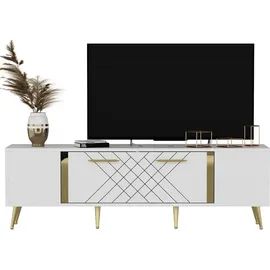 Skye Decor Skye Decor, Detas - White, Gold, TV-Schränke, Weiß, 150 x 48,2 x 35 cm - Weiß/Gold