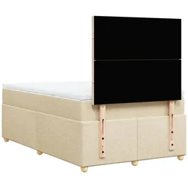 vidaXL Boxspringbett mit Matratze Creme 120x200 cm Stoff - Creme