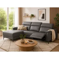 OTTO home Ecksofa LUND, L-Form, 261cm, man. o. elektr. Relaxfunktion (mit USB-A), und Kopfteilverstellung grau