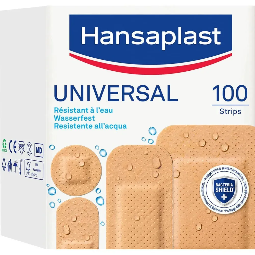 Hansaplast Universal Pflaster – 100 Stück in verschiedenen Formen und Größen